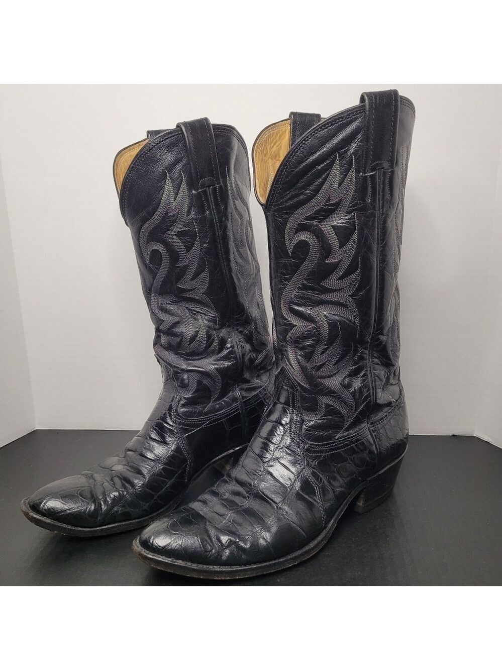 Mens Nocona Alligator Print Black Boots #Z62994547C Size 91/2 D